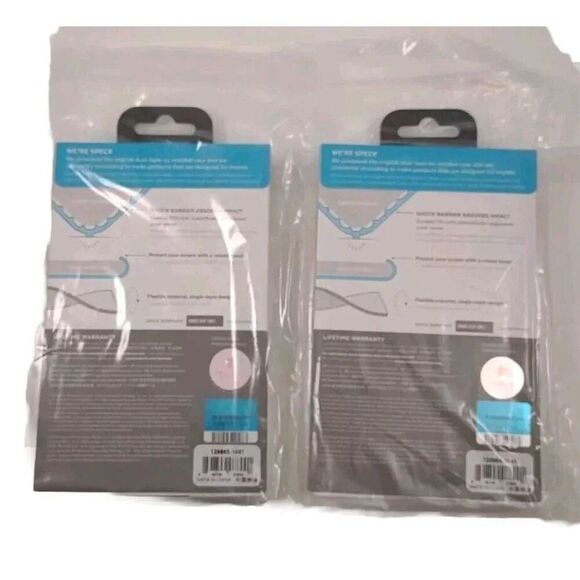 Moto E6 Case Speck Presidio Lite Slim & Protective Black 4ft Drop Lot of 2 - Picture 2 of 7